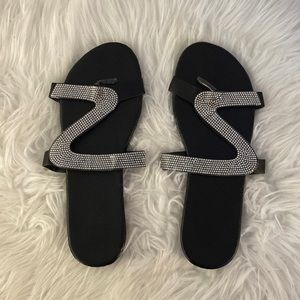 Glitter Bling Fancy Slide Flat Sandals